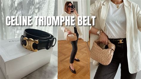 celine tripmphe belt|Celine triomphe belt size comparison.